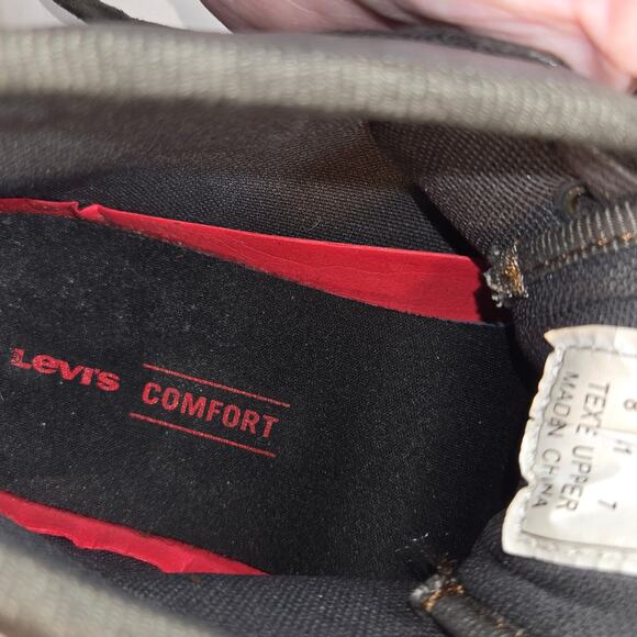 Mens Tennis Shoe 8 Levi's Comfort Black Laces Athletic Sneaker Sports - Picture 6 of 8